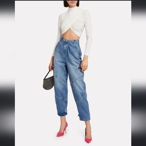 RtA ROAD TO‎ AWE Blue "Dallas Drifter" High-Rise Cargo Jeans Size XS